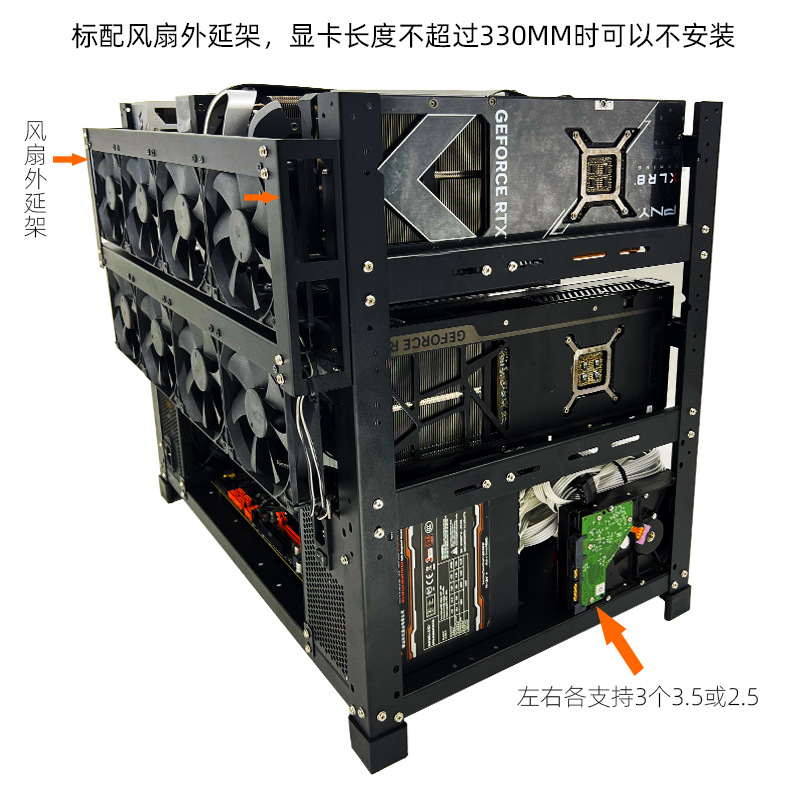 Stackable Open Air GPU Rack 6  - огляд і ціна Gpu Mining Rig Frame 8 Gpu